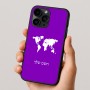 כיסוי בעיצוב אישי עם השם שלך לדגם - Apple iPhone 16 Pro בעיצוב מפת העולם
