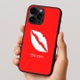 כיסוי בעיצוב אישי עם השם שלך לדגם - Apple iPhone 16 Pro בעיצוב שפתיים - נשיקה