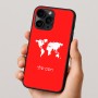 כיסוי בעיצוב אישי עם השם שלך לדגם - Apple iPhone 16 Pro בעיצוב מפת העולם