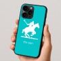 כיסוי בעיצוב אישי עם השם שלך לדגם - Apple iPhone 16 Pro בעיצוב שחקן פולו - סוס