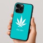 כיסוי בעיצוב אישי עם השם שלך לדגם - Apple iPhone 16 Pro בעיצוב עלה מריחואנה - גראס