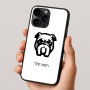 כיסוי בעיצוב אישי עם השם שלך לדגם - Apple iPhone 16 Pro בעיצוב פרצוף בולדוג