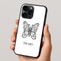 כיסוי בעיצוב אישי עם השם שלך לדגם - Apple iPhone 16 Pro בעיצוב פרפר