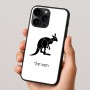כיסוי בעיצוב אישי עם השם שלך לדגם - Apple iPhone 16 Pro בעיצוב קנגורו
