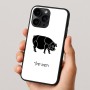 כיסוי בעיצוב אישי עם השם שלך לדגם - Apple iPhone 16 Pro בעיצוב חזיר