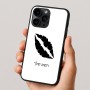 כיסוי בעיצוב אישי עם השם שלך לדגם - Apple iPhone 16 Pro בעיצוב שפתיים - נשיקה