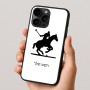 כיסוי בעיצוב אישי עם השם שלך לדגם - Apple iPhone 16 Pro בעיצוב שחקן פולו - סוס