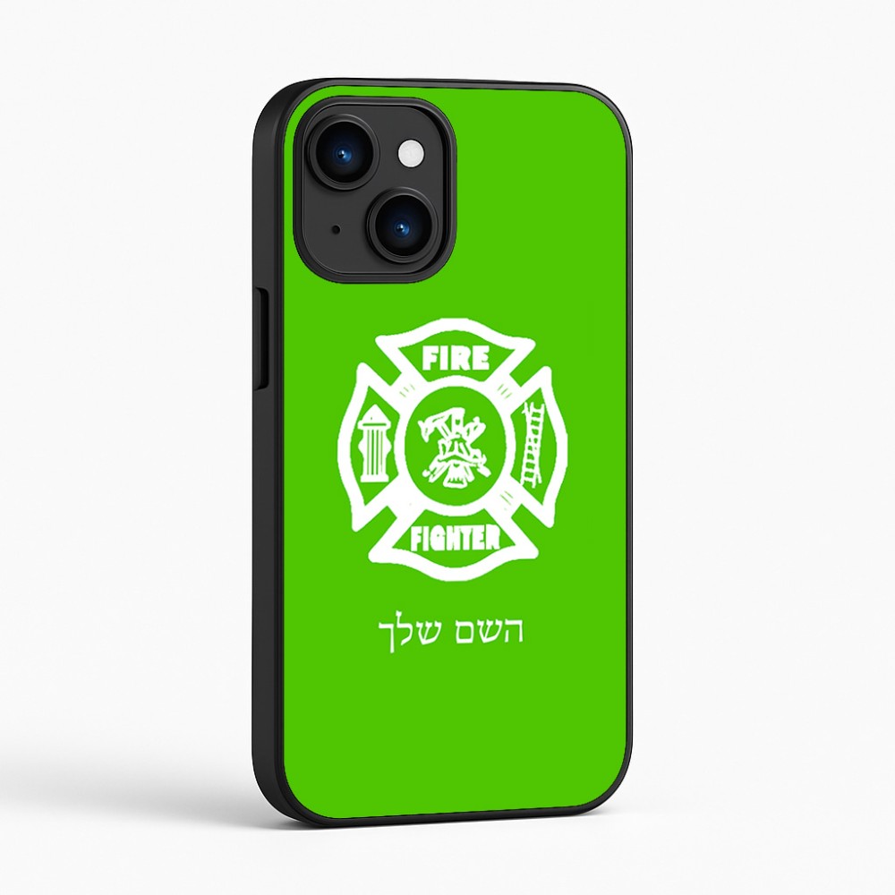 כיסוי בעיצוב אישי עם השם שלך לדגם - Apple iPhone 16 בעיצוב כבאי - תגית