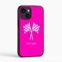 כיסוי בעיצוב אישי עם השם שלך לדגם - Apple iPhone 16 בעיצוב דגל המירוץ