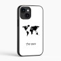 כיסוי בעיצוב אישי עם השם שלך לדגם - Apple iPhone 16 בעיצוב מפת העולם