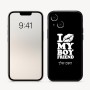 כיסוי בעיצוב אישי עם השם שלך לדגם - Apple iPhone 16 בעיצוב נשקי את חבר שלי