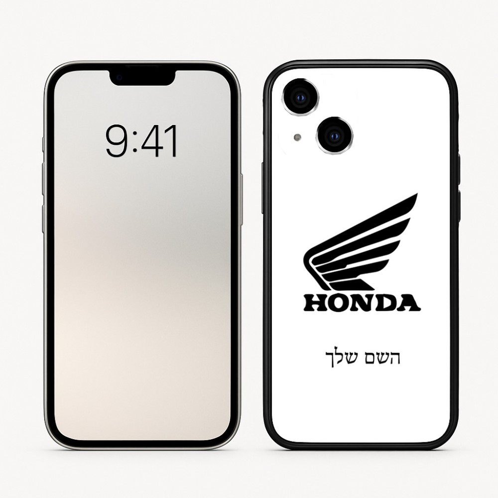 כיסוי בעיצוב אישי עם השם שלך לדגם - Apple iPhone 16 בעיצוב הונדה