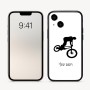 כיסוי בעיצוב אישי עם השם שלך לדגם - Apple iPhone 16 בעיצוב רוכב אופניים