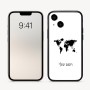 כיסוי בעיצוב אישי עם השם שלך לדגם - Apple iPhone 16 בעיצוב מפת העולם