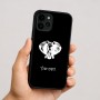 כיסוי בעיצוב אישי עם השם שלך לדגם - Apple iPhone 16 בעיצוב ראש פיל