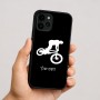 כיסוי בעיצוב אישי עם השם שלך לדגם - Apple iPhone 16 בעיצוב רוכב אופניים