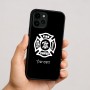 כיסוי בעיצוב אישי עם השם שלך לדגם - Apple iPhone 16 בעיצוב כבאי - תגית