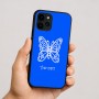 כיסוי בעיצוב אישי עם השם שלך לדגם - Apple iPhone 16 בעיצוב פרפר