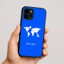 כיסוי בעיצוב אישי עם השם שלך לדגם - Apple iPhone 16 בעיצוב מפת העולם