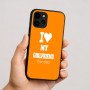כיסוי בעיצוב אישי עם השם שלך לדגם - Apple iPhone 16 בעיצוב אוהב את החברה שלי