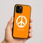 כיסוי בעיצוב אישי עם השם שלך לדגם - Apple iPhone 16 בעיצוב סמל השלום