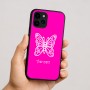 כיסוי בעיצוב אישי עם השם שלך לדגם - Apple iPhone 16 בעיצוב פרפר