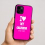 כיסוי בעיצוב אישי עם השם שלך לדגם - Apple iPhone 16 בעיצוב אוהב את החברה שלי