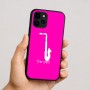 כיסוי בעיצוב אישי עם השם שלך לדגם - Apple iPhone 16 בעיצוב סקסופון