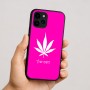 כיסוי בעיצוב אישי עם השם שלך לדגם - Apple iPhone 16 בעיצוב עלה מריחואנה - גראס