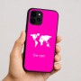 כיסוי בעיצוב אישי עם השם שלך לדגם - Apple iPhone 16 בעיצוב מפת העולם