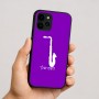 כיסוי בעיצוב אישי עם השם שלך לדגם - Apple iPhone 16 בעיצוב סקסופון