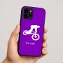 כיסוי בעיצוב אישי עם השם שלך לדגם - Apple iPhone 16 בעיצוב רוכב אופניים