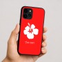 כיסוי בעיצוב אישי עם השם שלך לדגם - Apple iPhone 16 בעיצוב פרח היביסקוס