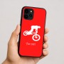 כיסוי בעיצוב אישי עם השם שלך לדגם - Apple iPhone 16 בעיצוב רוכב אופניים