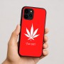 כיסוי בעיצוב אישי עם השם שלך לדגם - Apple iPhone 16 בעיצוב עלה מריחואנה - גראס