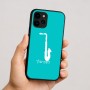 כיסוי בעיצוב אישי עם השם שלך לדגם - Apple iPhone 16 בעיצוב סקסופון