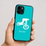 כיסוי בעיצוב אישי עם השם שלך לדגם - Apple iPhone 16 בעיצוב רוכב אופניים