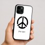כיסוי בעיצוב אישי עם השם שלך לדגם - Apple iPhone 16 בעיצוב סמל השלום