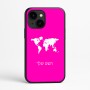 כיסוי בעיצוב אישי עם השם שלך לדגם - Apple iPhone 16e בעיצוב מפת העולם