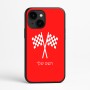 כיסוי בעיצוב אישי עם השם שלך לדגם - Apple iPhone 16e בעיצוב דגל המירוץ