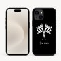 כיסוי בעיצוב אישי עם השם שלך לדגם - Apple iPhone 16e בעיצוב דגל המירוץ