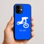 כיסוי בעיצוב אישי עם השם שלך לדגם - Apple iPhone 16e בעיצוב רוכב אופניים