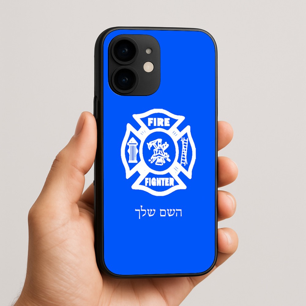 כיסוי בעיצוב אישי עם השם שלך לדגם - Apple iPhone 16e בעיצוב כבאי - תגית