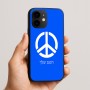 כיסוי בעיצוב אישי עם השם שלך לדגם - Apple iPhone 16e בעיצוב סמל השלום