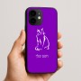 כיסוי בעיצוב אישי עם השם שלך לדגם - Apple iPhone 16e בעיצוב חתול