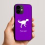 כיסוי בעיצוב אישי עם השם שלך לדגם - Apple iPhone 16e בעיצוב דינוזאור