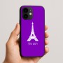 כיסוי בעיצוב אישי עם השם שלך לדגם - Apple iPhone 16e בעיצוב מגדל אייפל