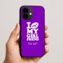 כיסוי בעיצוב אישי עם השם שלך לדגם - Apple iPhone 16e בעיצוב לנשק את החברה שלי