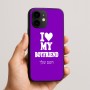כיסוי בעיצוב אישי עם השם שלך לדגם - Apple iPhone 16e בעיצוב אוהבת את החבר שלי