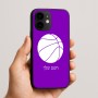 כיסוי בעיצוב אישי עם השם שלך לדגם - Apple iPhone 16e בעיצוב כדורסל